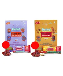 Timios Energy Bars Berry Natural Healthy Pack of 4 - 30 gm each & Timios Energy Bars Nutty Pack of 4 - 30 gm each