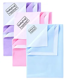 Babyhug Smart Dry Bed Protector Sheet Set of 3 - Medium (Lilac, Pink & Sky Blue)
