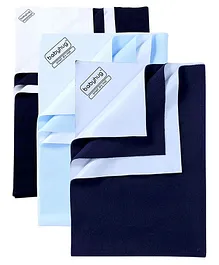 Babyhug Smart Dry Bed Protector Sheet Set of 3 - XX Large (Feeroju, Sky Blue & Navy)