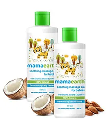 Mama Earth Soothing Baby Massage Oil White - 200 ml ( Pack of 2 )