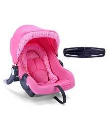 Babyhug Onyx Car Seat Cum Carry Cot With Rocking Base - Pink