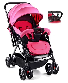 Babyhug Symphony Stroller With Reverisble Handle & Mosquito Net - Pink