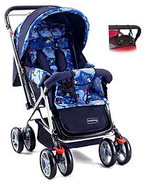 Babyhug Comfy Ride Stroller With Reversible Handle - Blue