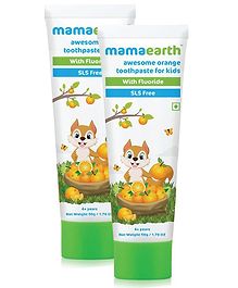 mamaearth Natural Toothpaste Orange Flavour - 50 grams (Pack of 2)