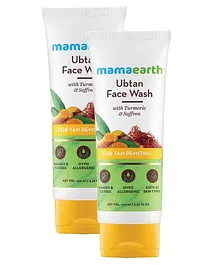 mamaearth Ubtan Natural Face Wash with Turmeric & Saffron - 100 ml (Pack of 2)