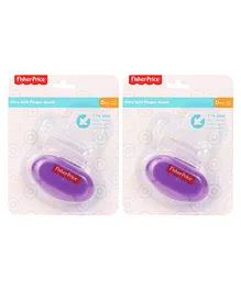 Fisher Price Silicone Finger Brush With Case - Purple (Pack of 2)