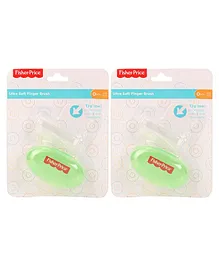 Fisher Price Silicone Finger Brush With Case - Green (Pack of 2)