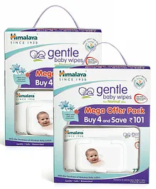 Himalaya Gentle Baby Wipes Pack of 4  - 72 Pieces Each (Pack of 2)