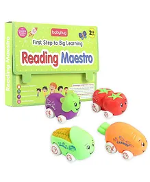 Babyhug First Step to Big Learning Reading Maestro Books Set of 10 combo with veggy on wheels friction powered toy set of 4
