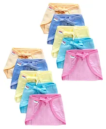 Babyhug U Shape Reusable Muslin Nappy Set Lace Large Pack Of 5 - Multicolor Combo Pack of 2
