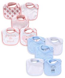 Knitted Bibs Pack of 5 - Set of 10