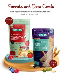 Timios Multi Millet Dosa Mix 2pcs & Millet Pancake Mix Apple 1pc - 150 gm each