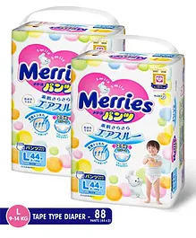 Merries Pant Style Diapers Large - 44 Pieces - (Pack of 2)