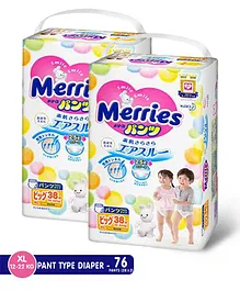 Merries Pant Style Diapers XL - 38 Pieces - (Pack of 2)