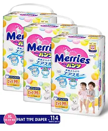 Merries Pant Style Diapers XL - 38 Pieces - (Pack of 3)