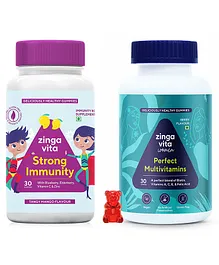 Zingavita Kids Multivitamin Gummies for Strong Immunity & Women Gummies for Hair and skin Combo