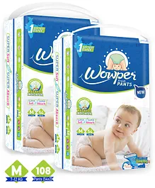 Wowper Fresh Pants Diapers Medium - 54 Pieces - (Pack of 2)