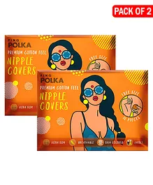 Pinq Polka Premium Organic Cotton Nipple Cover Pasties - 10 Pieces (Pack of 2)