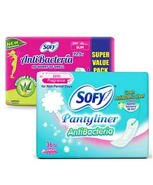 Sofy Anti Bacteria Extra Long Sanitary Pads - 48 Pieces & Sofy Antibacteria Pantyliner - 36 Pieces