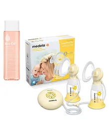 Medela Swing Maxi Flex Double Electric Breast Pump - White Yellow and Bio Oil - 200 ml (Specialist Skin Care Oil - Scars, Stretch Mark, Ageing, Uneven Skin Tone)