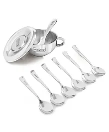 Babyhug Stinless Steel Spoon Set with feeding Bowl
