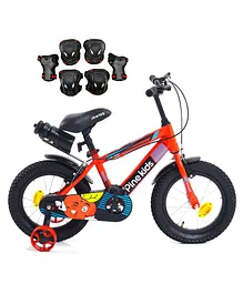 Pine Kids 14 Inch Bicycle-red with Safety and Protective Gear Accessories Small Size - Black
