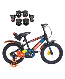 Pine Kids Rubber Air Tyres  Bicycle with 16 Inch Wheels -Black & Safety and Protective Gear Accessories
