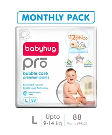 Babyhug Pro Bubble Care Pant Style Diapers Large - 44 Pieces - (Pack of 2)