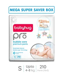 Babyhug Pro Bubble Care Pant Style Diapers Small - 70 Pieces - (Pack of 3)