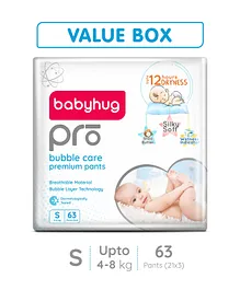 Babyhug Pro Bubble Care Premium Pant Style Diapers Small - 21 Pieces - (Pack of 3)