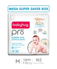Babyhug Pro Bubble Care Pant Style Diapers Medium - 54 Pieces - (Pack of 3)