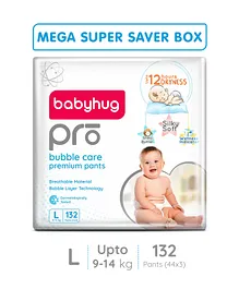 Babyhug Pro Bubble Care Pant Style Diapers Large - 44 Pieces - (Pack of 3)
