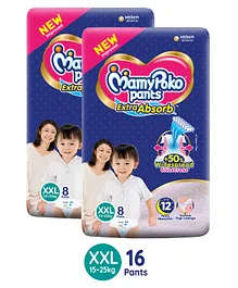 MamyPoko Extra Absorb Pant Style Diapers XXLarge - 8 Pieces - (Pack of 2)