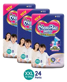 MamyPoko Extra Absorb Pant Style Diapers XXLarge - 8 Pieces - (Pack of 3)