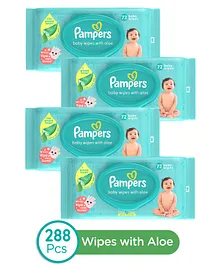 Pampers Baby Gentle wet wipes with Aloe, 144 count, 97 Pure Water -  (Pack of 2)