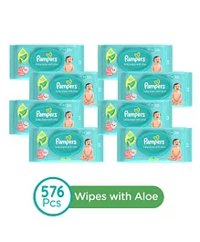 Pampers Baby Gentle wet wipes with Aloe, 144 count, 97 Pure Water -  (Pack of 4)