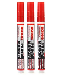 Kores Paint Marker Pen Red - Length 145 cm - pack of 3