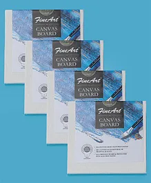 Fevicryl Fine Art Cotton Canvas Board 4x4 Inch (1016 cm x1016 cm)- Pack Of 4