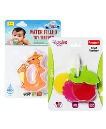 Toes2Nose Kangaroo Shape Water Filled Toy Teether - Orange & Giggles - Fruit Teether