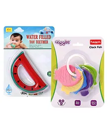 Toes2Nose Watermelon Shape Water Filled Toy Teether - Multicolour & Giggles - Clack Fish Teether