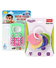 Toes2Nose Cellphone Shape Water Filled Toy Teether - Multicolour &  Giggles - Clack Fish Teether