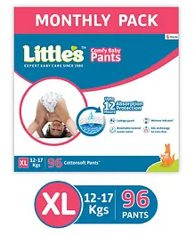 Little's Comfy Baby Pants Diapers Extra Large Size XL(24 Pieces) - (Pack of 4)