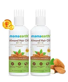 Mama Earth Cold Pressed Almond Hair Oil with Vitamin E - 150 ml (Pack of 2)