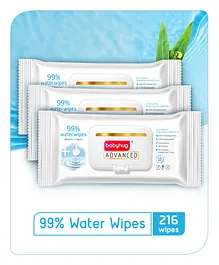 Babyhug Advanced 99% Water Wipes - 72 pieces (Pack of 3)