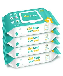 1st Step Baby Wet Wipes With Lid Enriched With Aloe Vera And Jojoba Oil - 72 Pieces (Pack of 4)