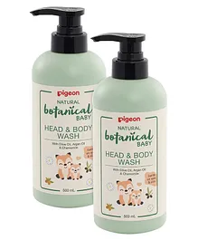Pigeon Natural Botanical Baby Head And Body Wash - 500 ml (Pack of 2)