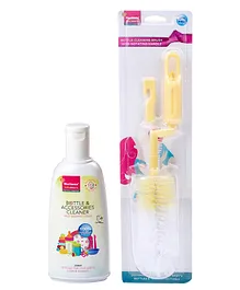Morisons Baby Dreams Bottle And Accessories Cleaner - 250 ml and Morisons Baby Dreams Rotary Bottle Cleaning Brush - Yellow