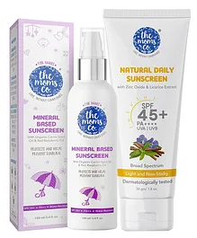 The Moms Co Mineral Based Sunscreen - 100 ml and Daily Sunscreen SPF 45- Cream - 50 gm for Women