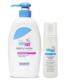 Sebamed Baby Gentle Wash - 400 ml and  Clear Face Foam - 150 ml for Women (Packaging May Vary)