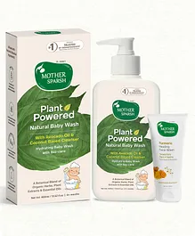 Mother Sparsh Plant Power Natural Baby Wash - 400 ml and Turmeric Healing Face Wash - 100 ml for women